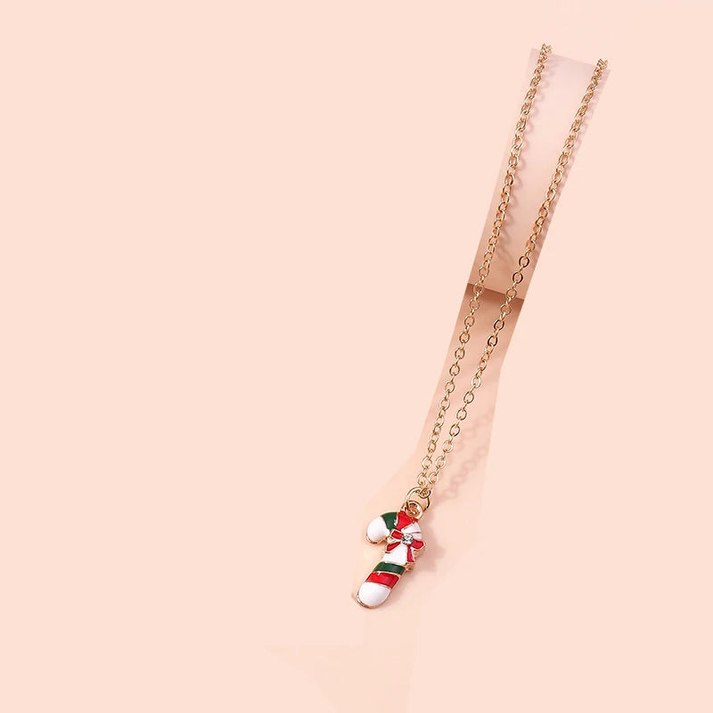 Festive Holiday Charm Necklace Set – Christmas Tree, Bell, Santa & Snowflake Pendants