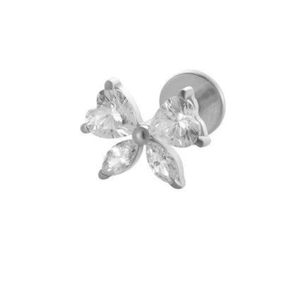Floral Butterfly Ear Cartilage Stud