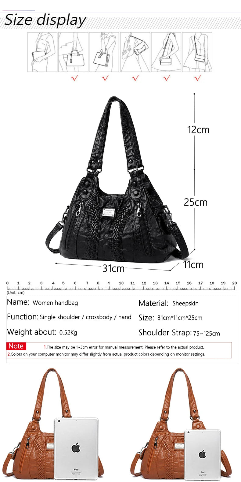 Modern Leather Hobo Crossbody