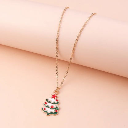Festive Holiday Charm Necklace Set – Christmas Tree, Bell, Santa & Snowflake Pendants