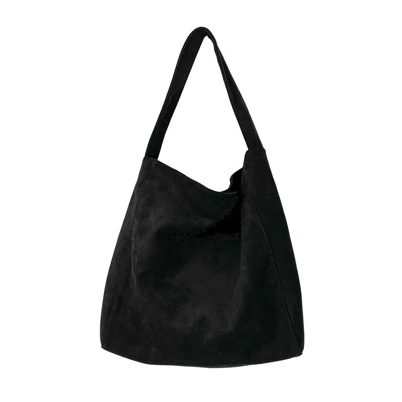 Black shoulder bag on a white background