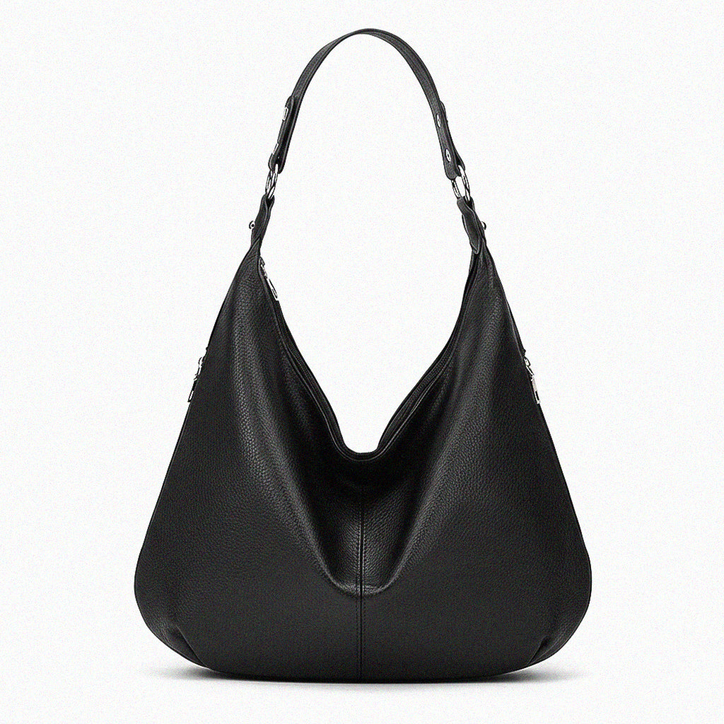 Noir Crescent Hobo Bag