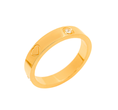 Cold Wind Rhinestone Heart Ring