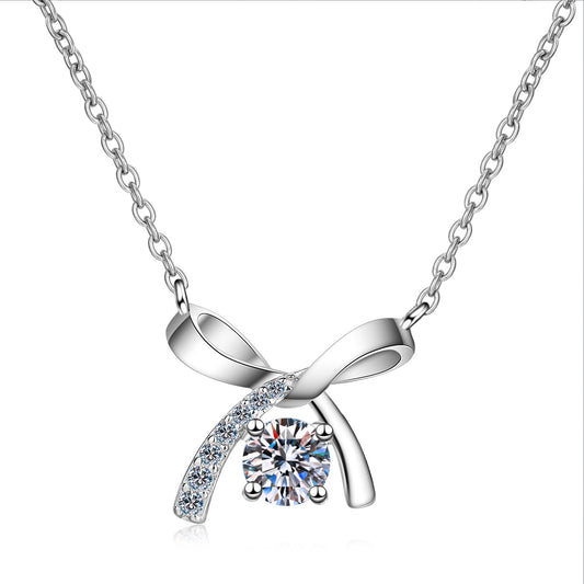 Moissanite Diamond Bow Necklace