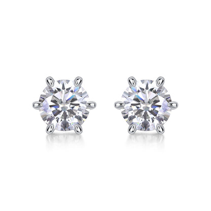 Guardian Classic Six Claw Moissanite Earrings