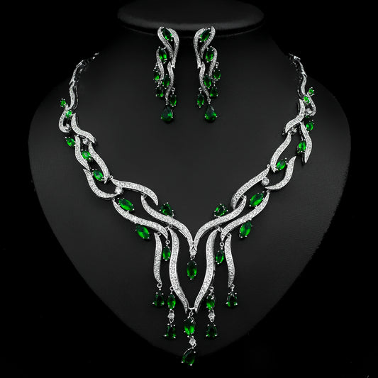 Crystal Zircon Jewelry Set – Elegant Tassel