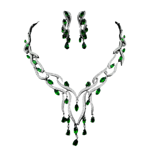 Crystal Zircon Jewelry Set – Elegant Tassel