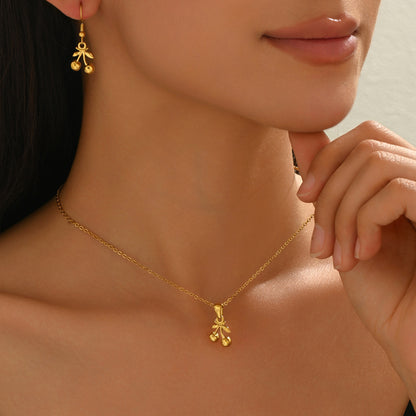Lxalry Cherry Mirror Jewelry Set