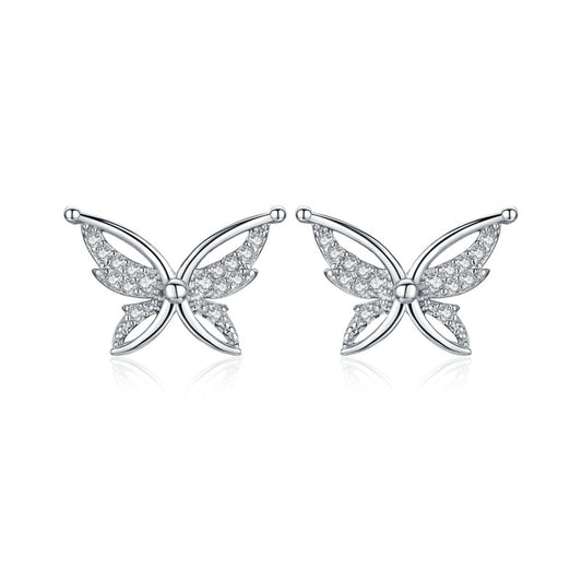 Rhinestone Butterfly Stud Earrings