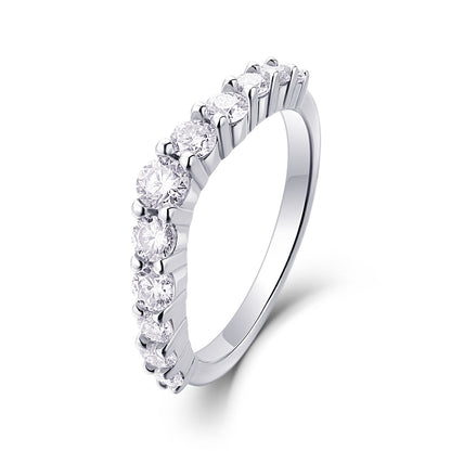 Crown Diamond Wedding Ring Luxury Moissanite