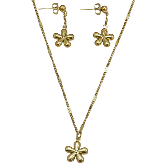 Lxalry Floral Carved Mirror Jewelry Set