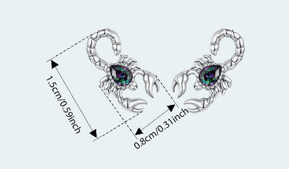 Pendientes de escorpión retro en plata de ley S925