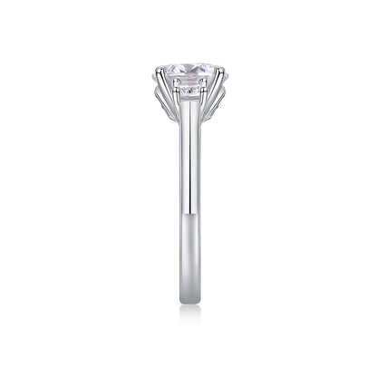 Large Moissanite Inspired Silver Fashion Ring
