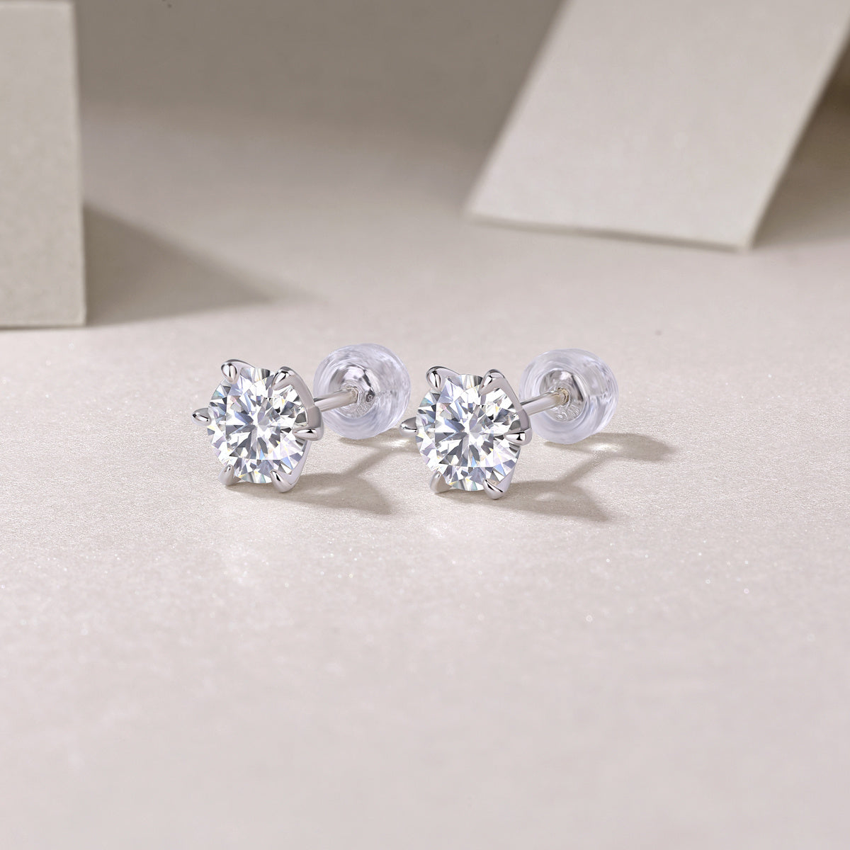 Guardian Classic Six Claw Moissanite Earrings