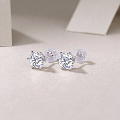 Guardian Classic Six Claw Moissanite Earrings