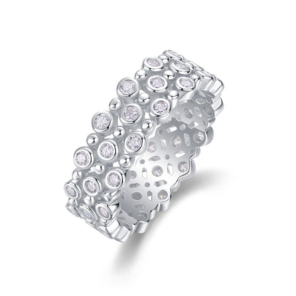 Multi-Row Diamond Moissanite Ring