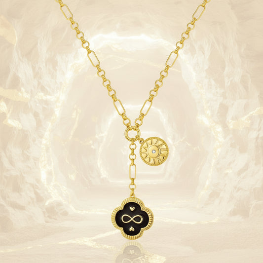 WOWORAMA 18K gold necklace featuring charm pendants for women