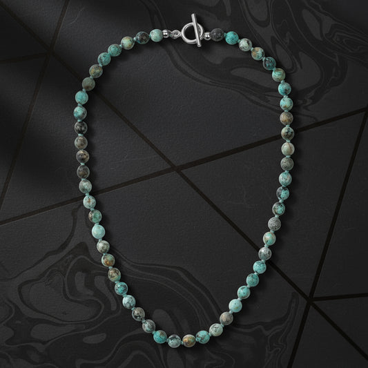 Handmade African Turquoise Necklace for Men – OT Buckle Crystal Beaded Jewelry