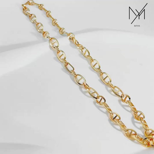 Elena CD Necklace – 18K Gold Vermeil Mariner Chain