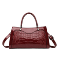 Obsidian Croc-Embossed Handbag