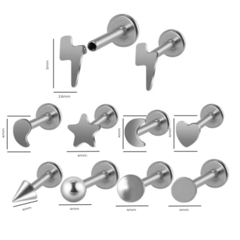 Elegant Shaped Lip & Ear Stud